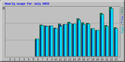 Hourly usage for July 2025
