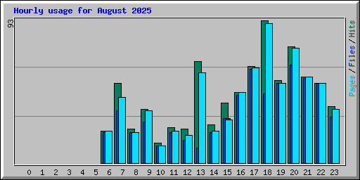 Hourly usage for August 2025